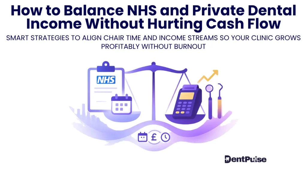 illustration symbolizing NHS contract income and private dental income streams for mixed practice cash flow strategy
